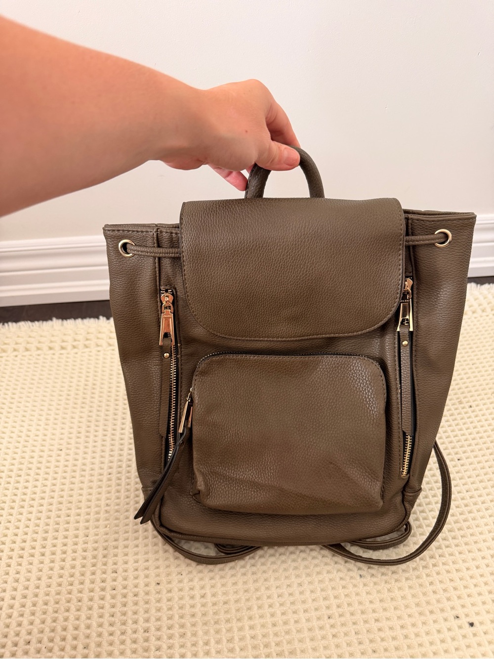 Aldo Pebbled Leather Mini Backpack